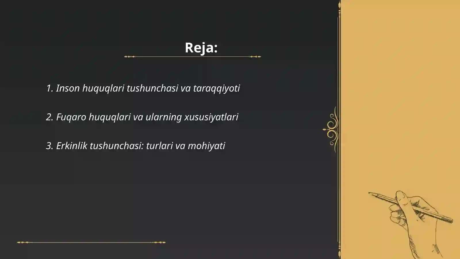 Inson huguglari va fugaro huqualari, erkinlik, majburiyat tushunchalari 2