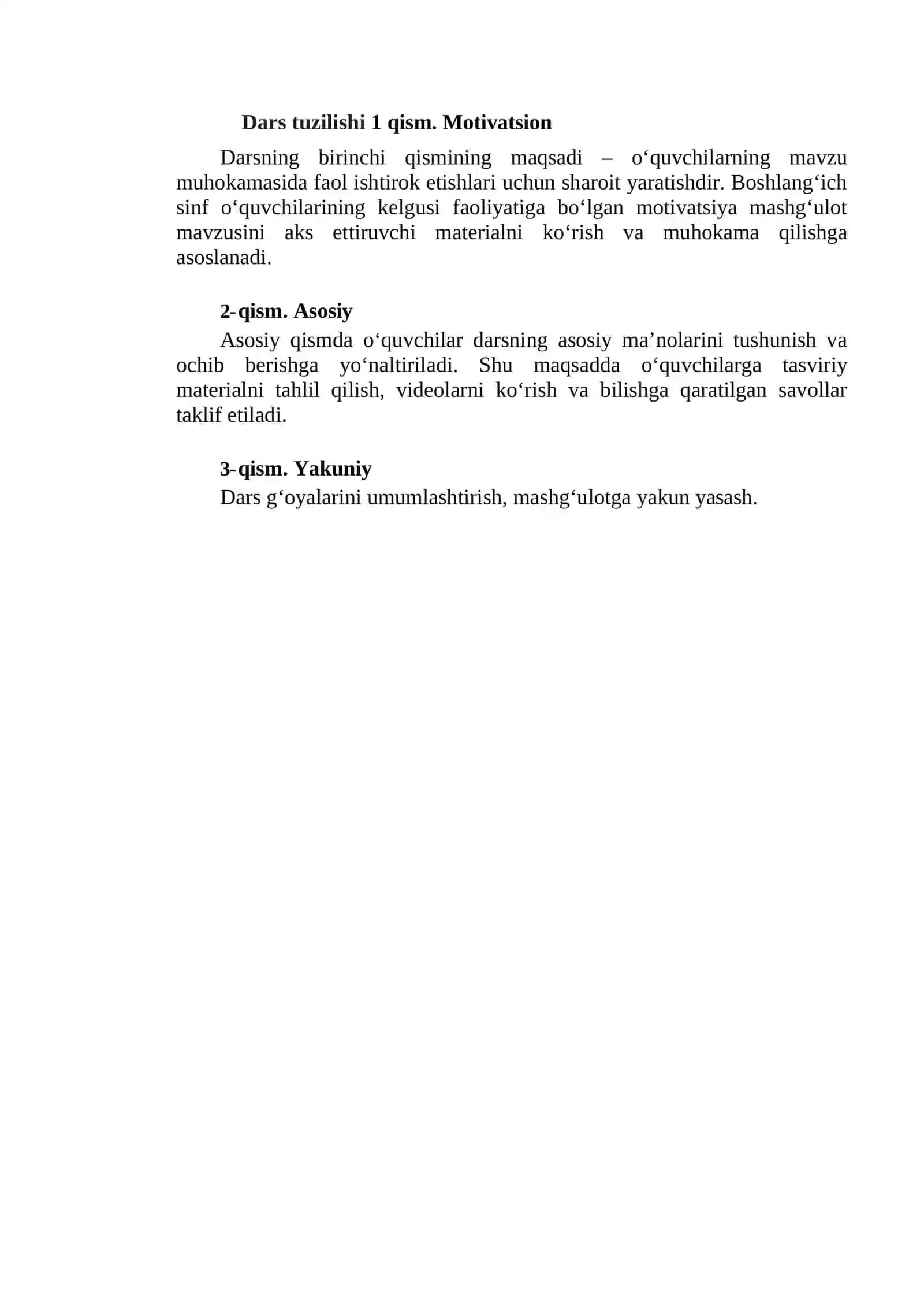 “Kelajak soati” darsining 9-11 sinflar uchun mashg‘ulot senariysi: 2