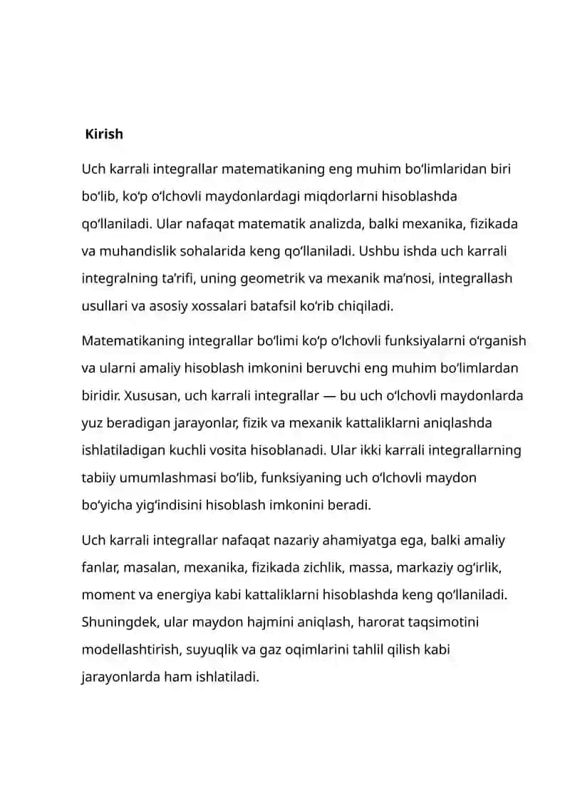 Uch karrali integrallar 2