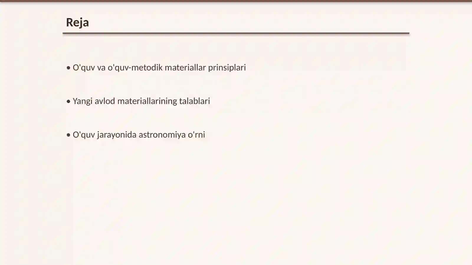 Astronomiyadan o'quv va o'quv-metodik materiallarning yangi avlodini yaratish va uning mazmuniga qo'yiladigan shartlar 2