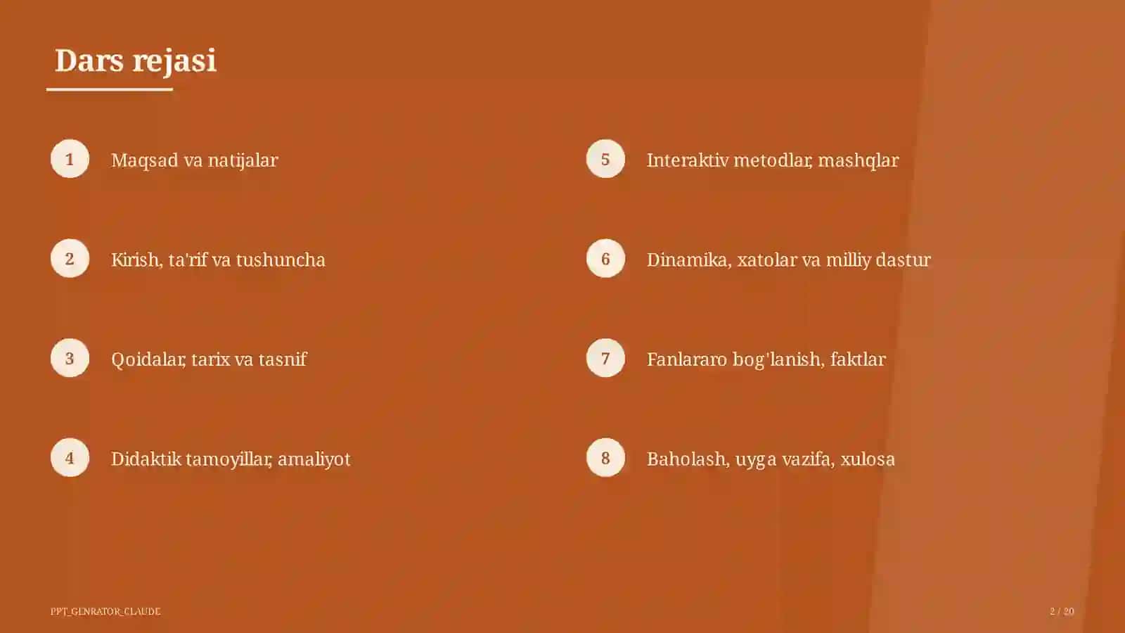 Python: sikl operatorlari (8-sinf) 2