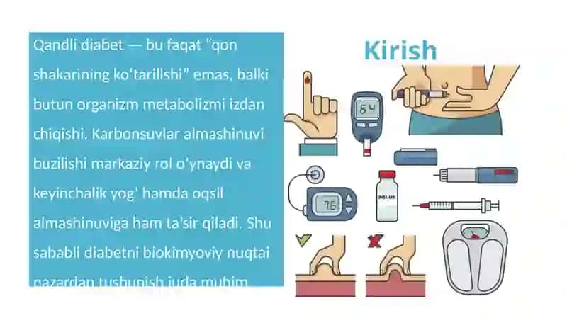Qandli diabet va uning asoratlarini kelib chiqishida karbonsuvlar almashinuvi buzulishi 2