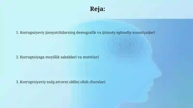 Korrupsiyaga oid huquqbuzarlik sodir etgan shaxslarning Kriminologik tavsifi 2