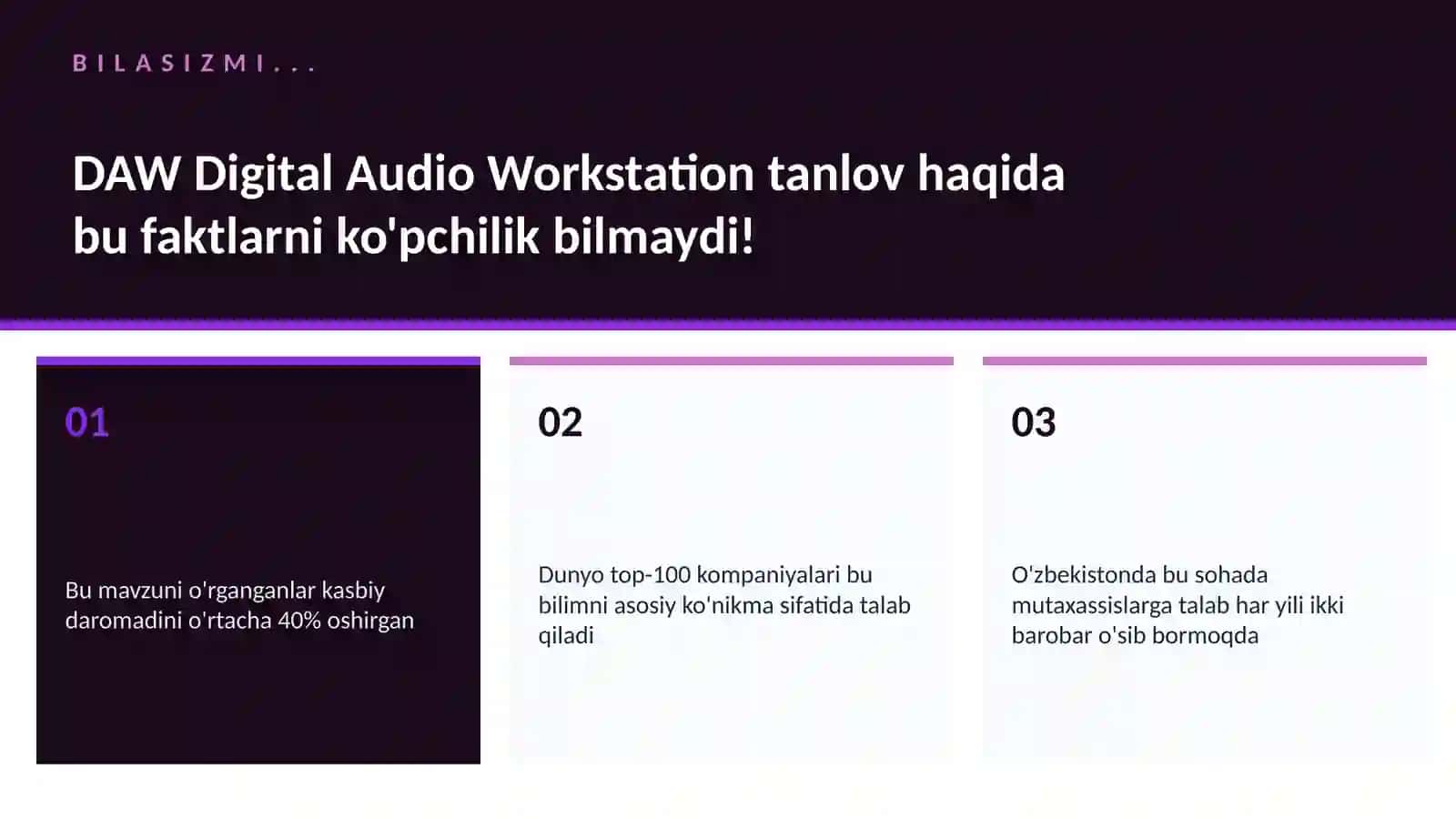DAW Digital Audio Workstation tanlov 2