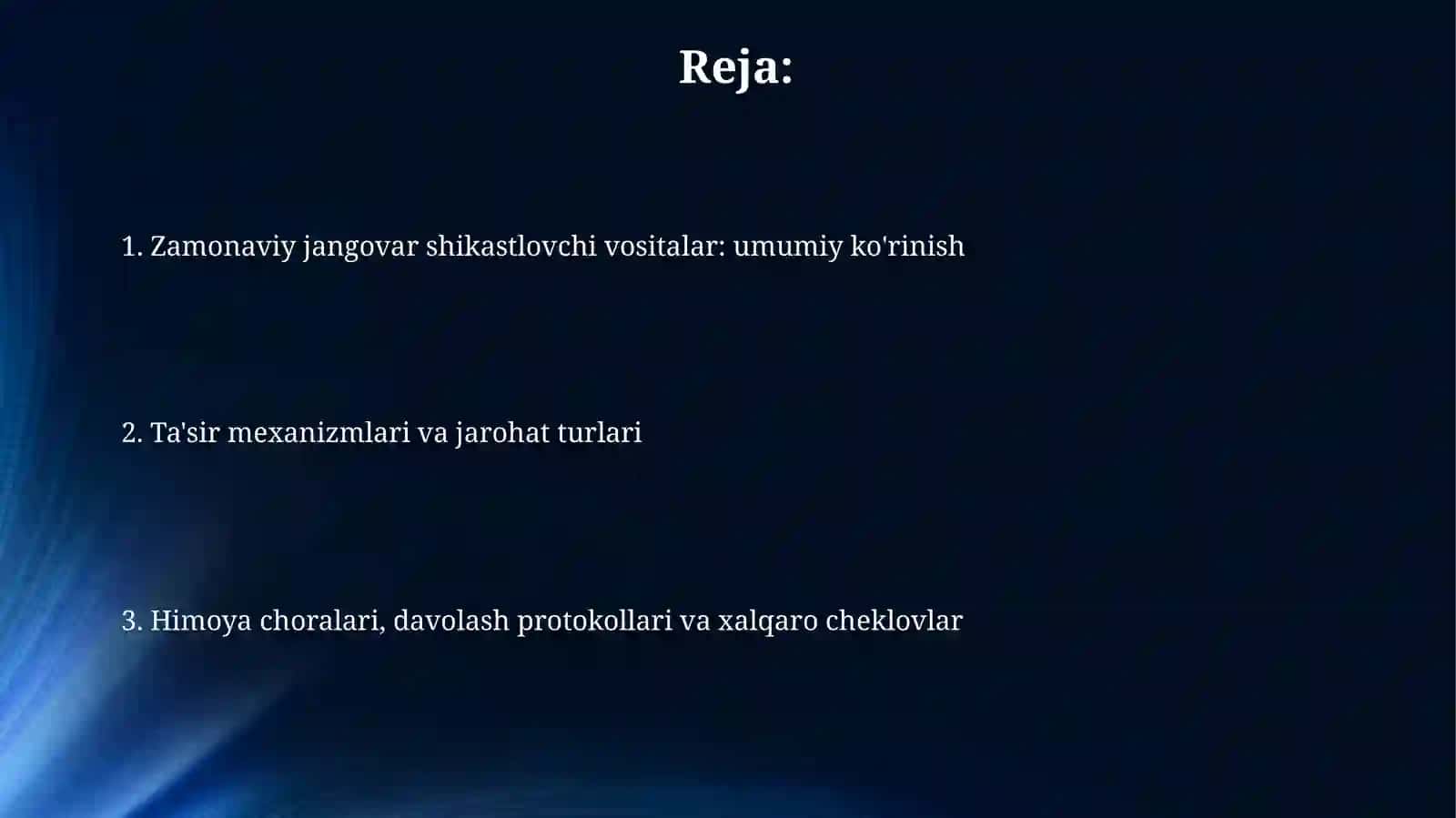 Zamonaviy jangovar jarohatlovchi vositalar 2