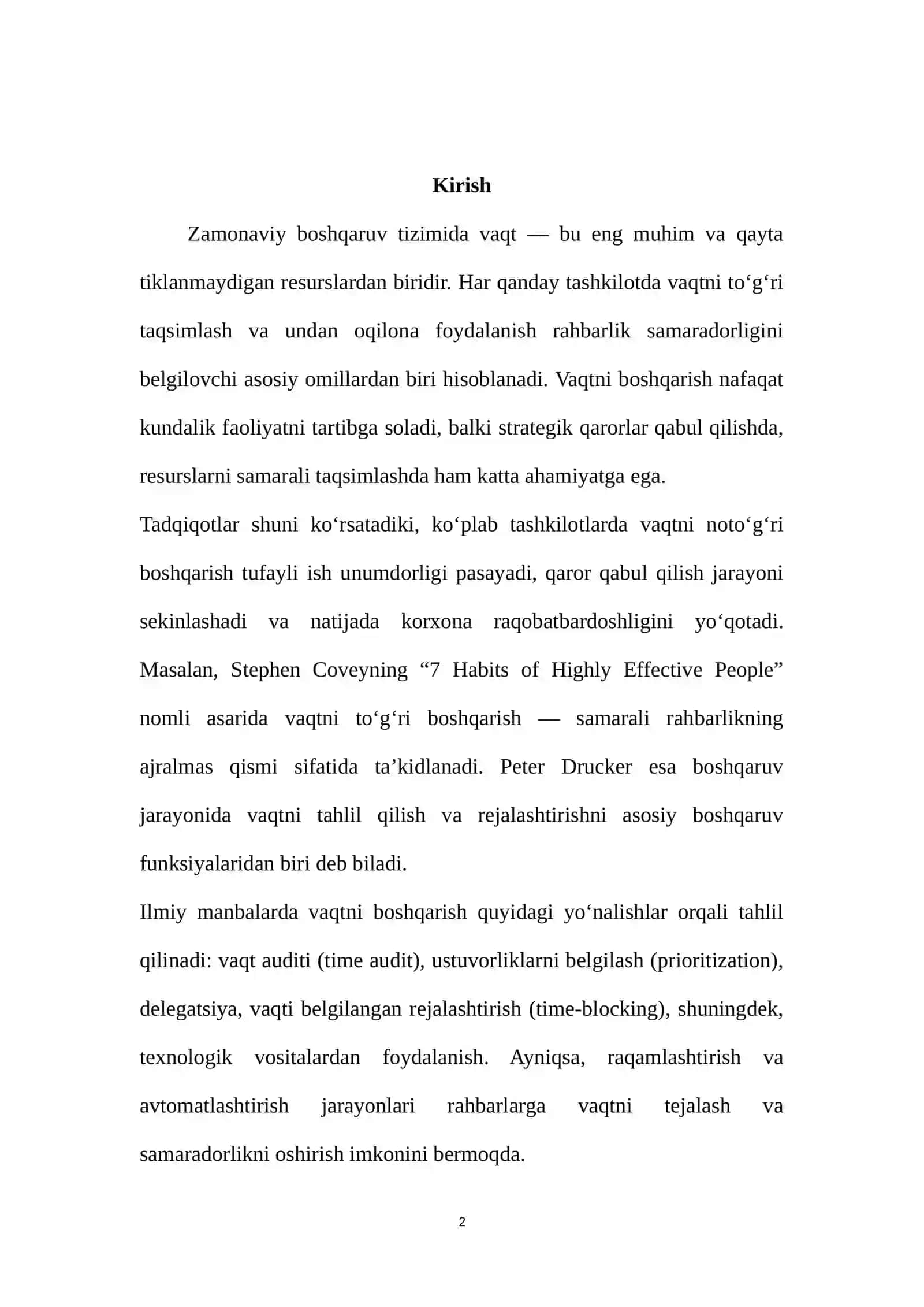 Vaqtni boshqarishning ahamiyati 2