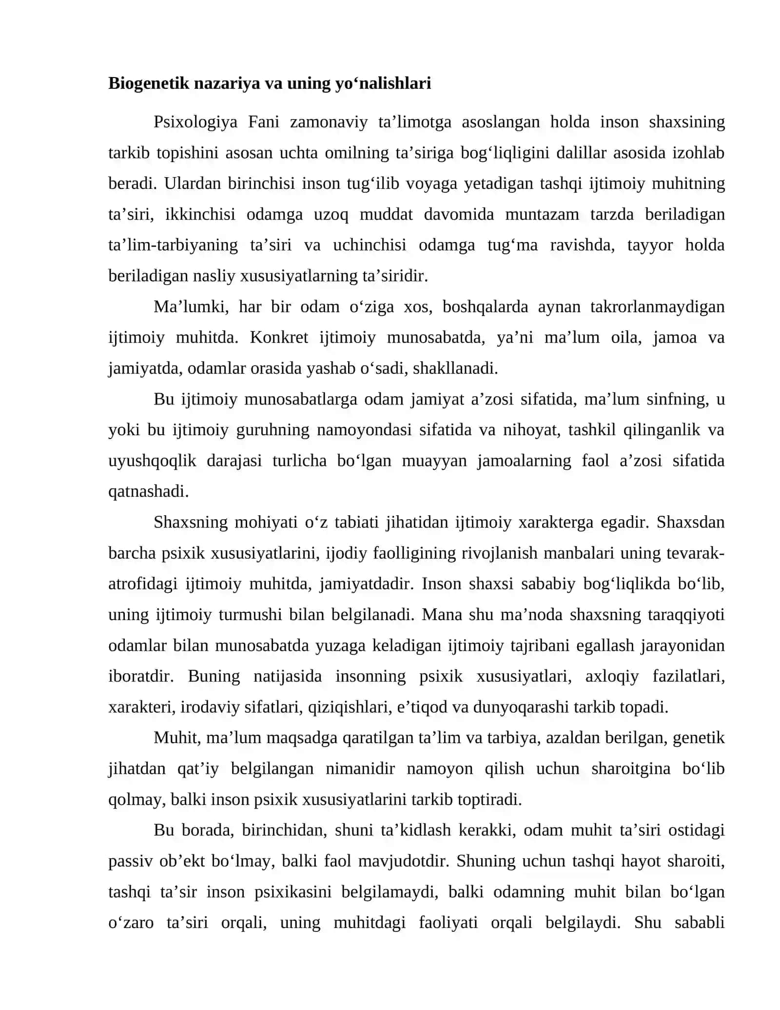 Psixik taraqqiyot nazariyalari 2