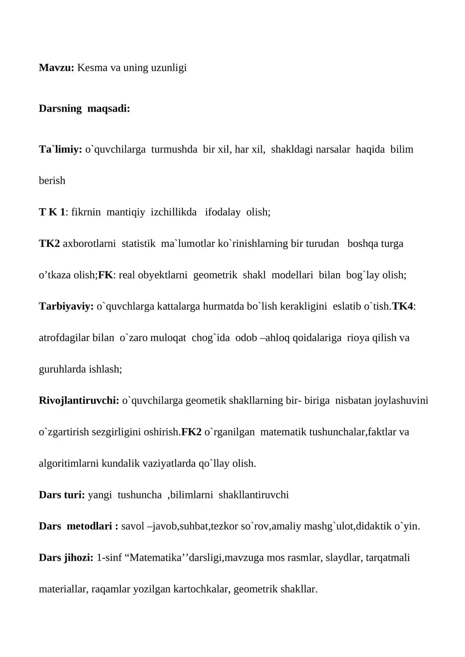 Kesma va uning uzunligi 2