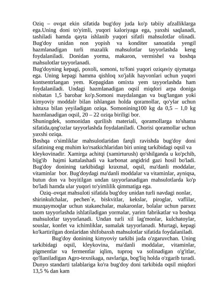 Bug’doy biologiyasi va yetishtirish texnologiyasi 2