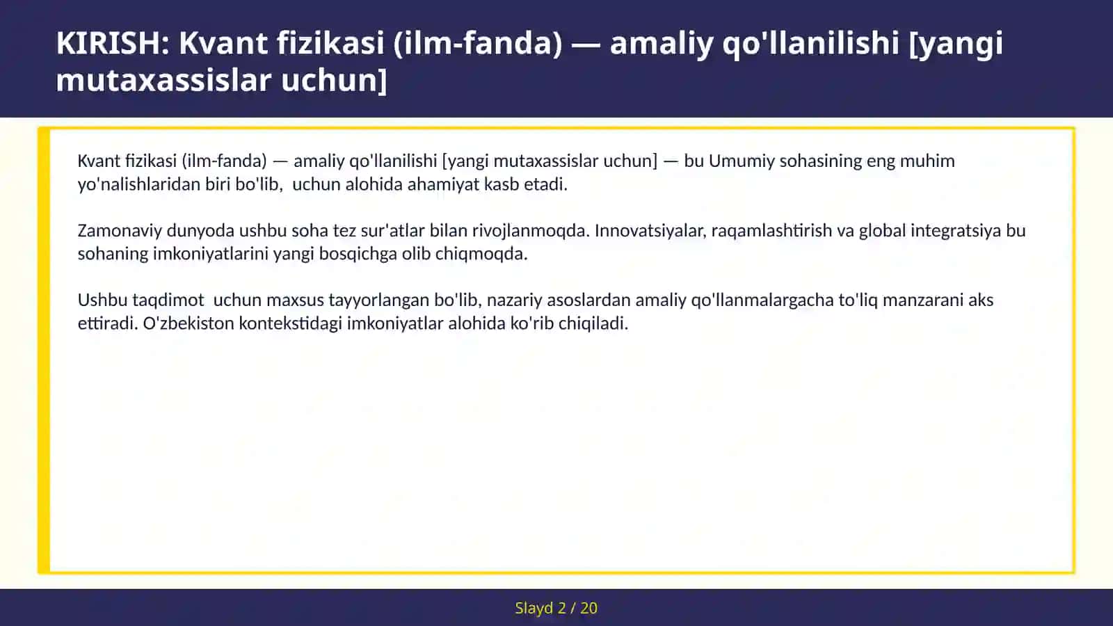Kvant fizikasi (ilm-fanda) — amaliy qo'llanilishi [yangi mutaxassislar uchun] 2