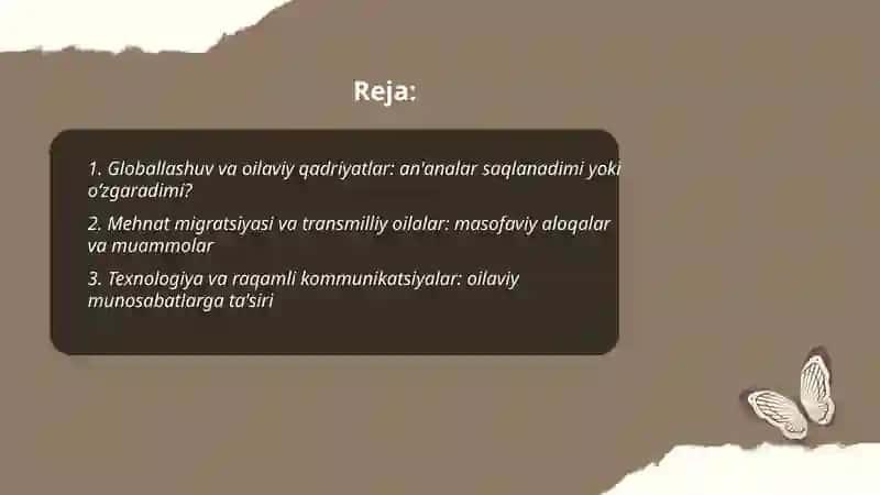 Kelajak oilasi: globallashuv sharoitida oila instituti qanday o‘zgarishlarni kutmoqda? 2