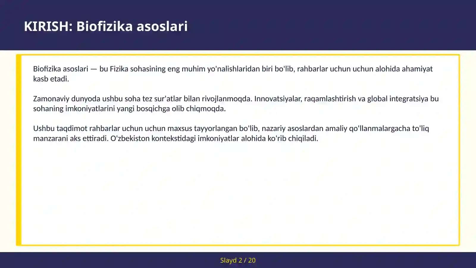 BIOFIZIKA ASOSLARI 2