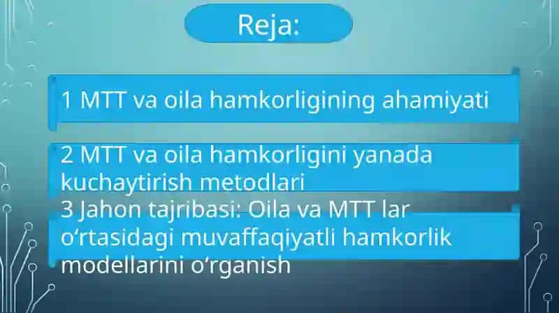 Jahon tajribasi MTT va oila hamkorligining yangi qirralari 2