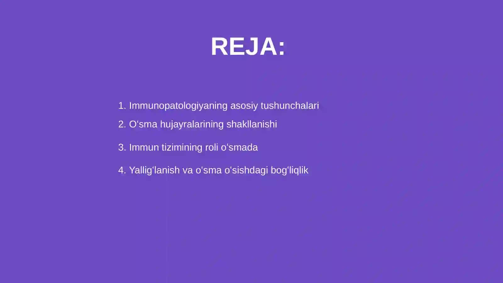 Immunopatologiya oʻsma hujayralarini kelib chiqishdagi ahamiyati 2