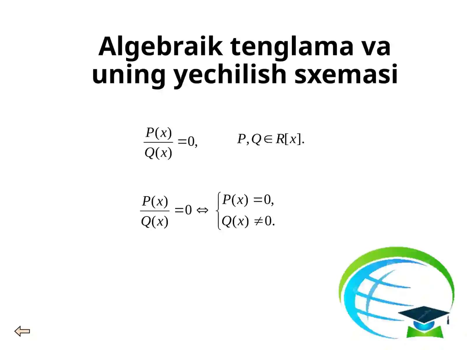 Ko’rsatkichli  tenglamalar 2