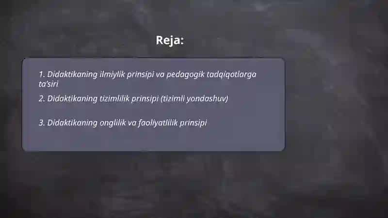 Pedagogikaning didaktik prinsiplari, ilmiy tadqiqot metodlari shakllari 2