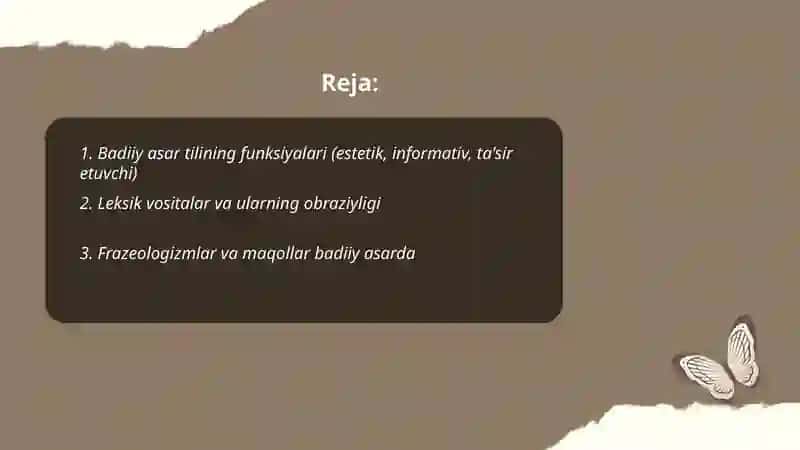 Badiiy asar tili 2