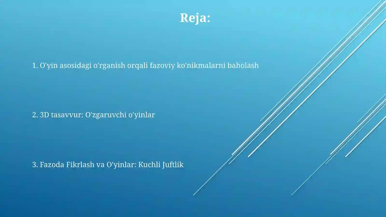 Fazoviy tassavurlar va fazodagi olishni rivoylantirish 2