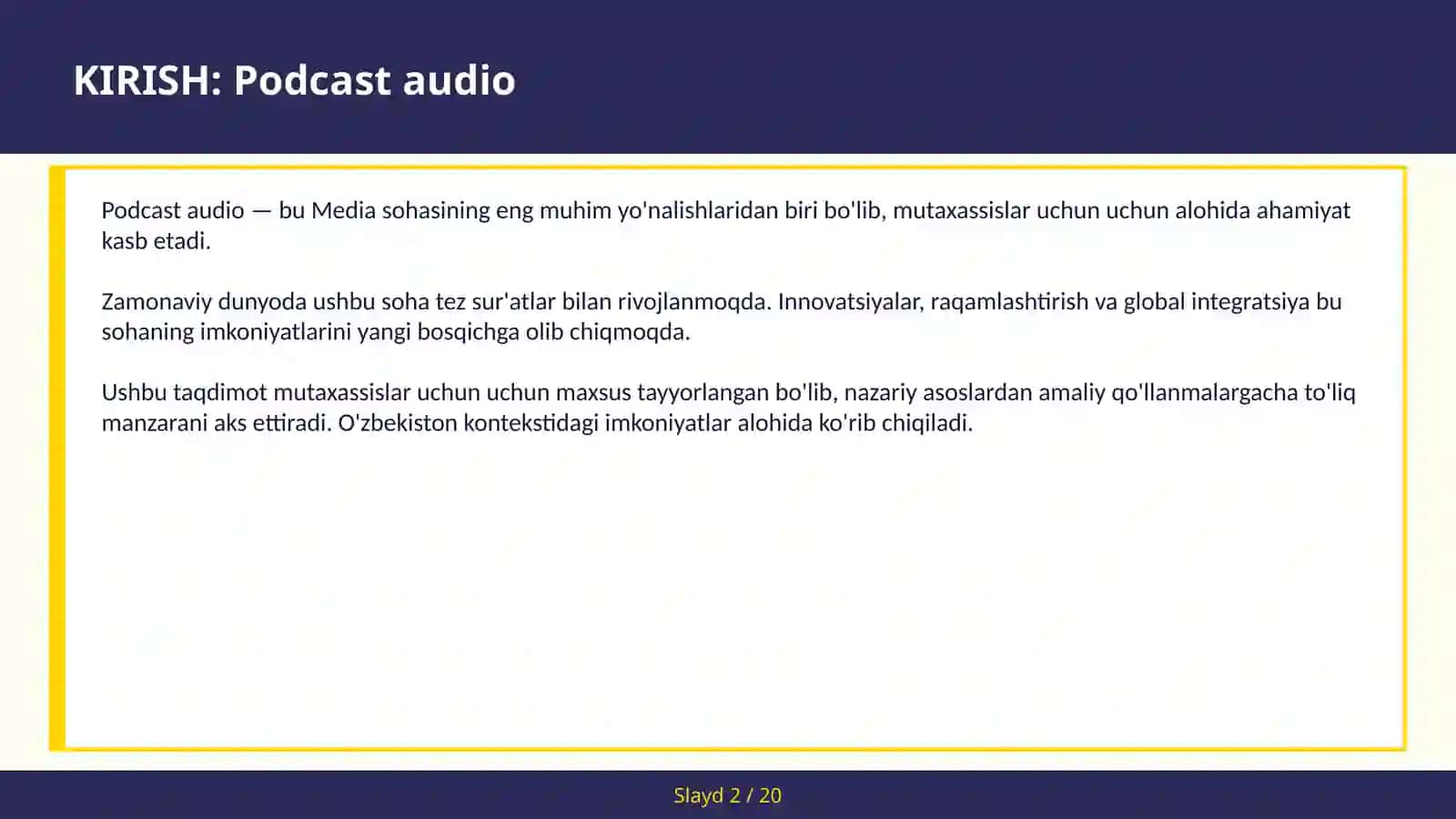 Podcast audio 2