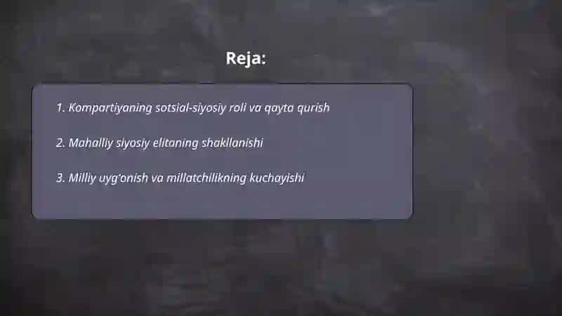 Qayta qurish yillarida Oʻzbekistonda ijtimoiy siyosiy vaziyat 2