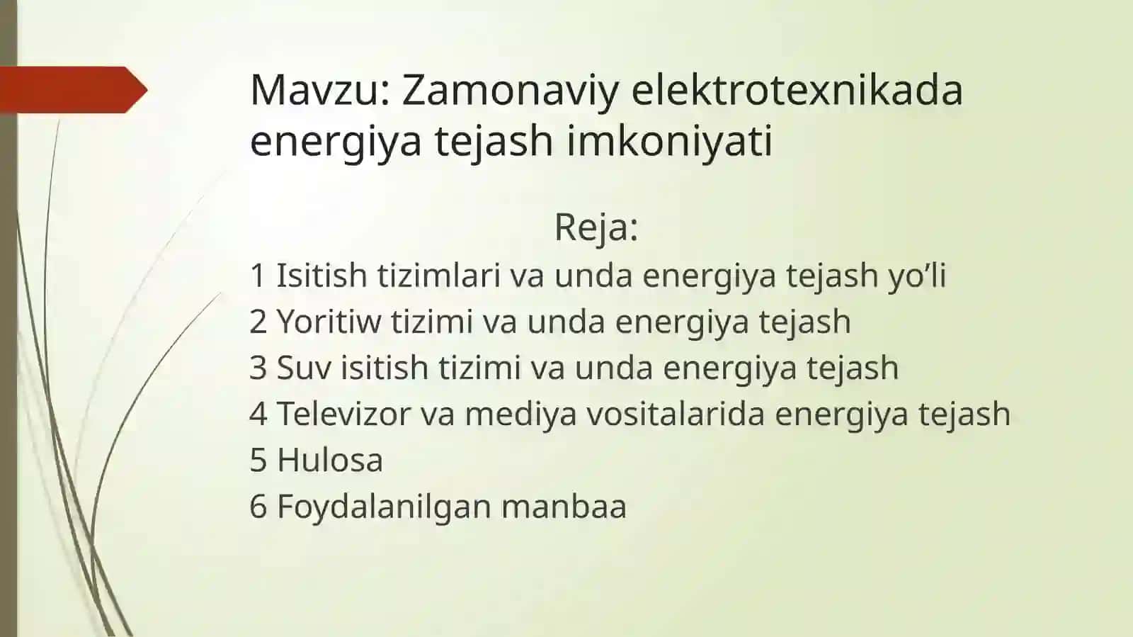 Elektr Mexanika Tizimlarida Energia Tejamkorligi Fanidan Mustaqilishi 2