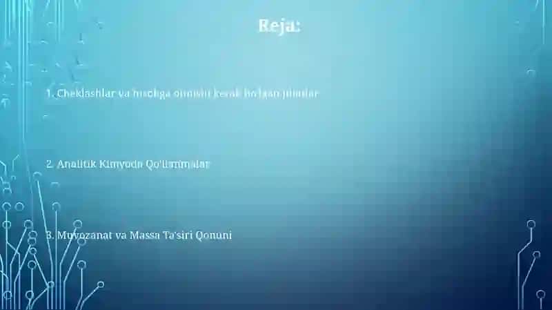 Analitik Kimyoda Qo'llanmalar 2