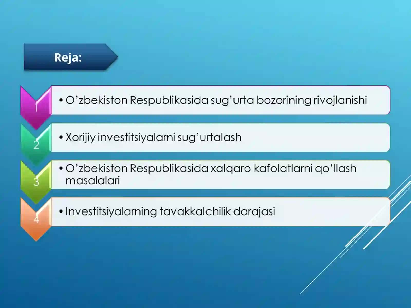 Xorijiy investitsiyalarni sug’urtalash va tavakkalchilik 2