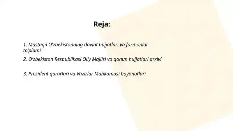 Mustaqil O'zbekistonning davlat hujjatlari va farmonlar to'plami 2