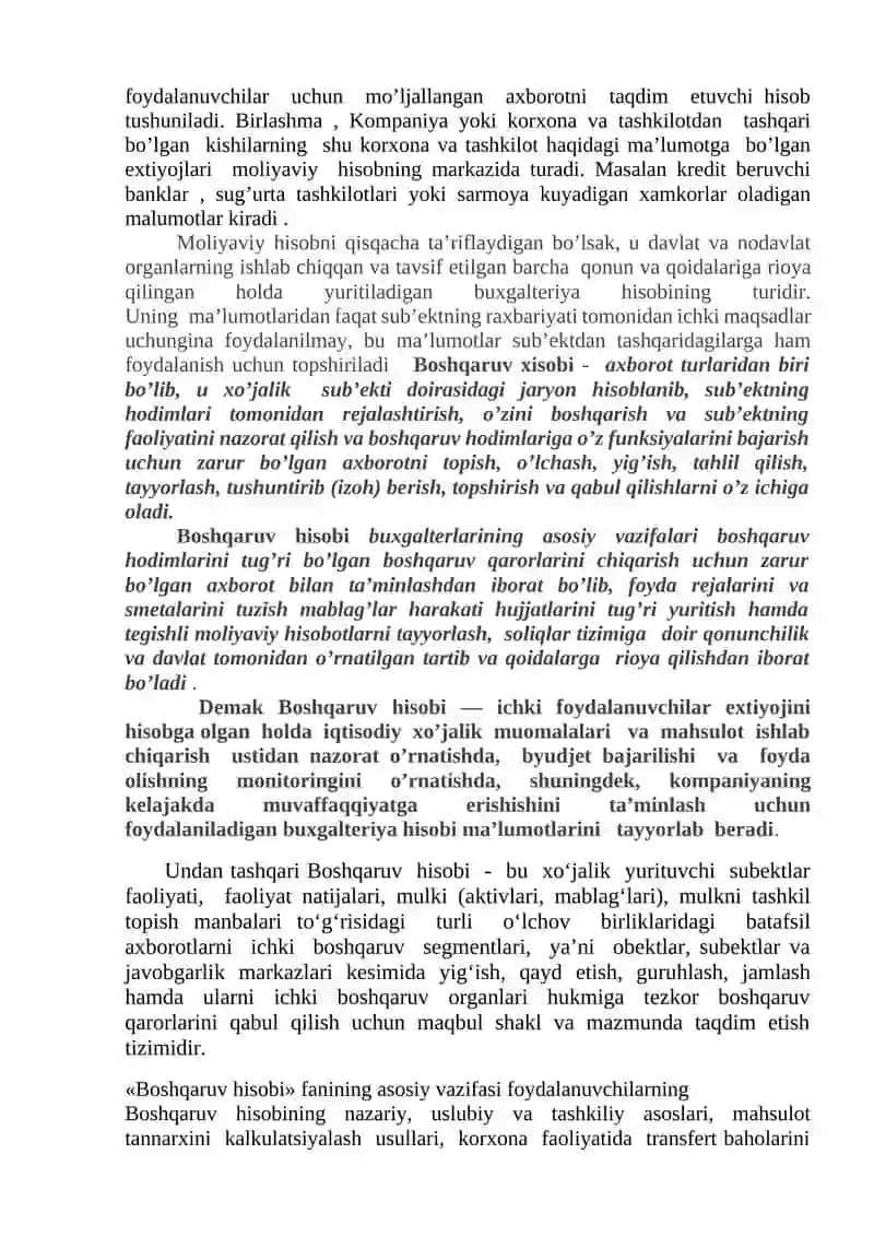 « Boshqaruv hisobi » fanining predmeti va metodi 2