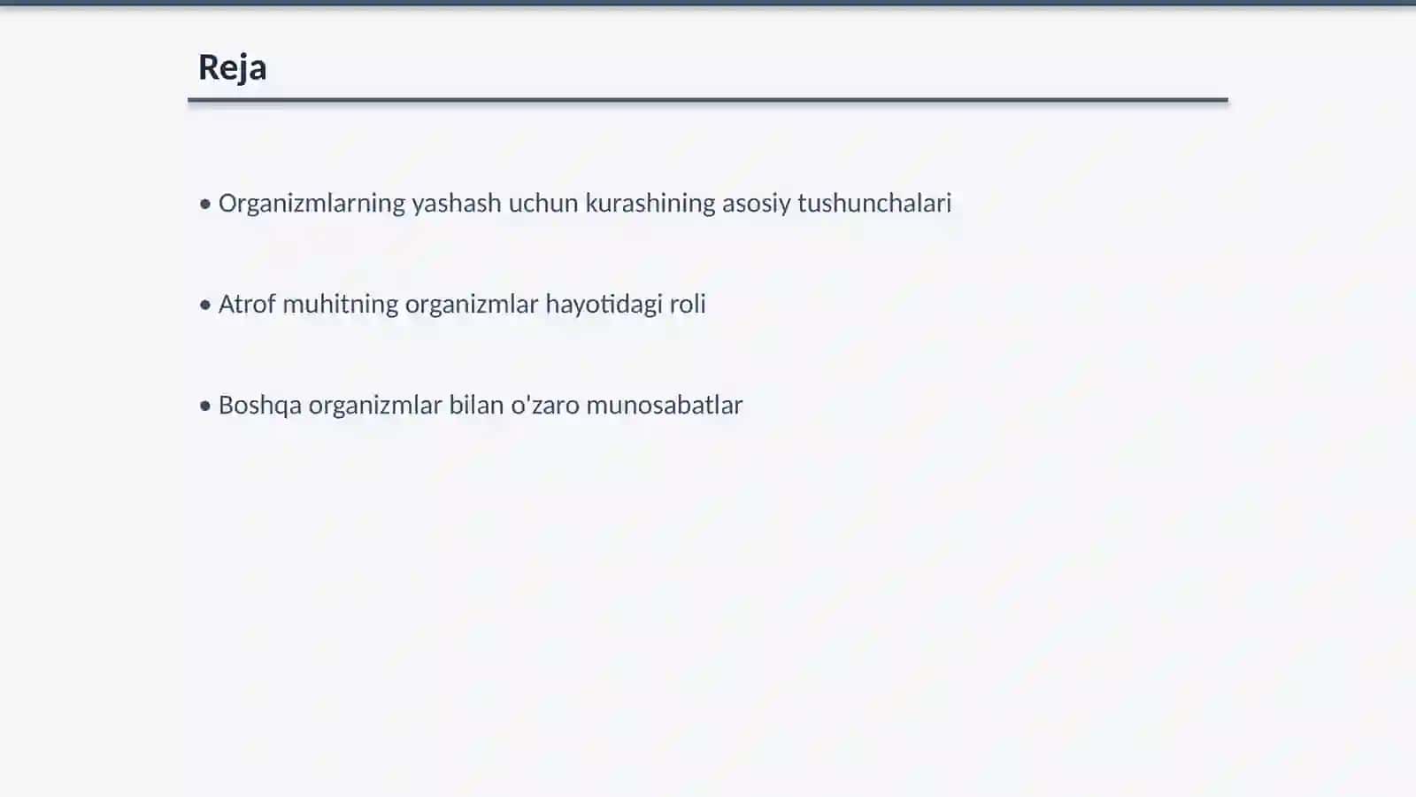Yashash uchun kurash organizmlarning atrof muhit bilan o'zaro munosabatlari 2