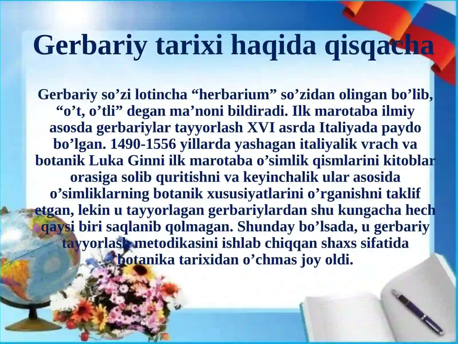 Gerbariy tayyorlash usullari 2