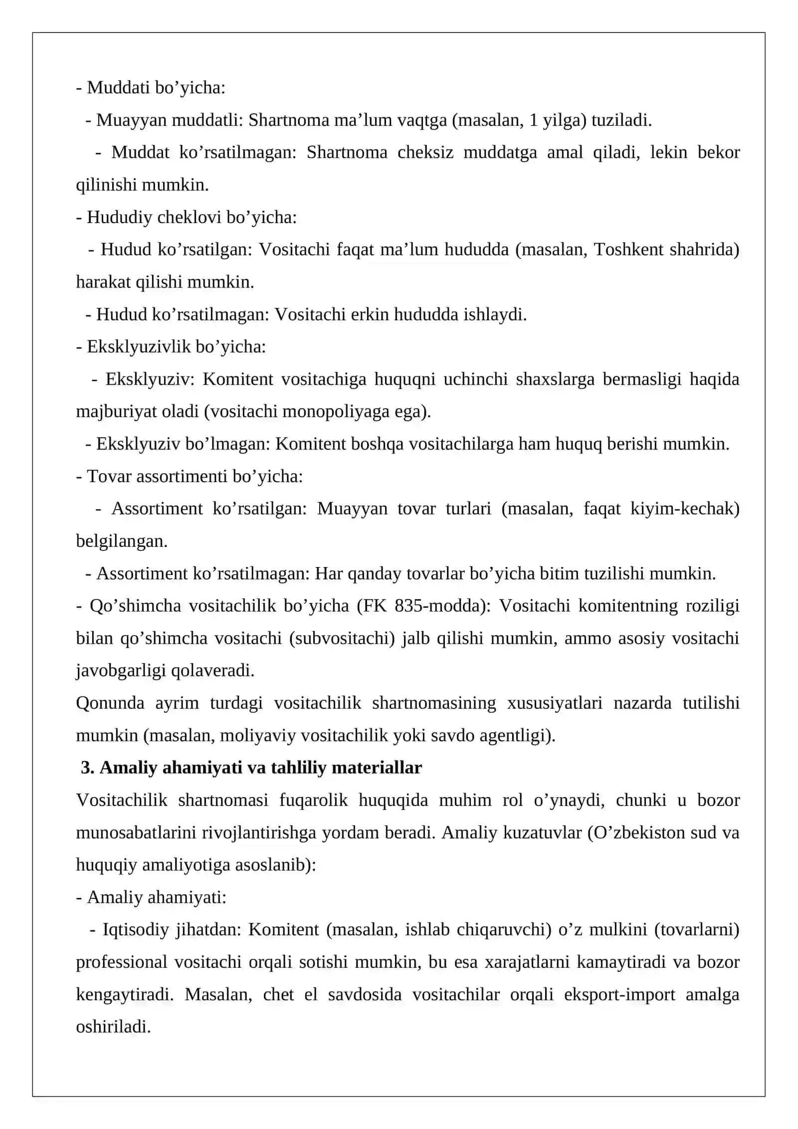Vositachilik shartnomasi: tushunchasi, turlari va amaliy ahamiyati 2