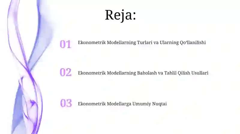 Ekonometrik Modellarning Turlari va Ularning Qo‘llanilishi 2