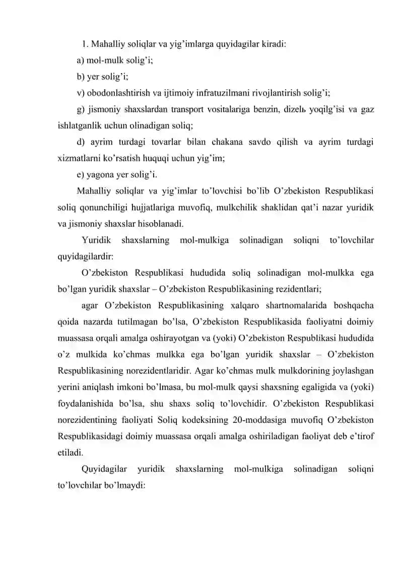 Yuridik shaxslarning mol-mulkiga solinadigan soliqning to‘lovchilari tarkibi 2