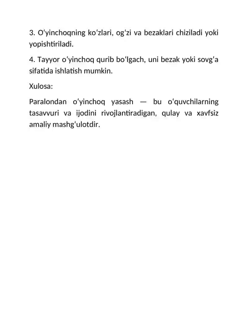 Paralondan o‘yinchoqlar yasash 2