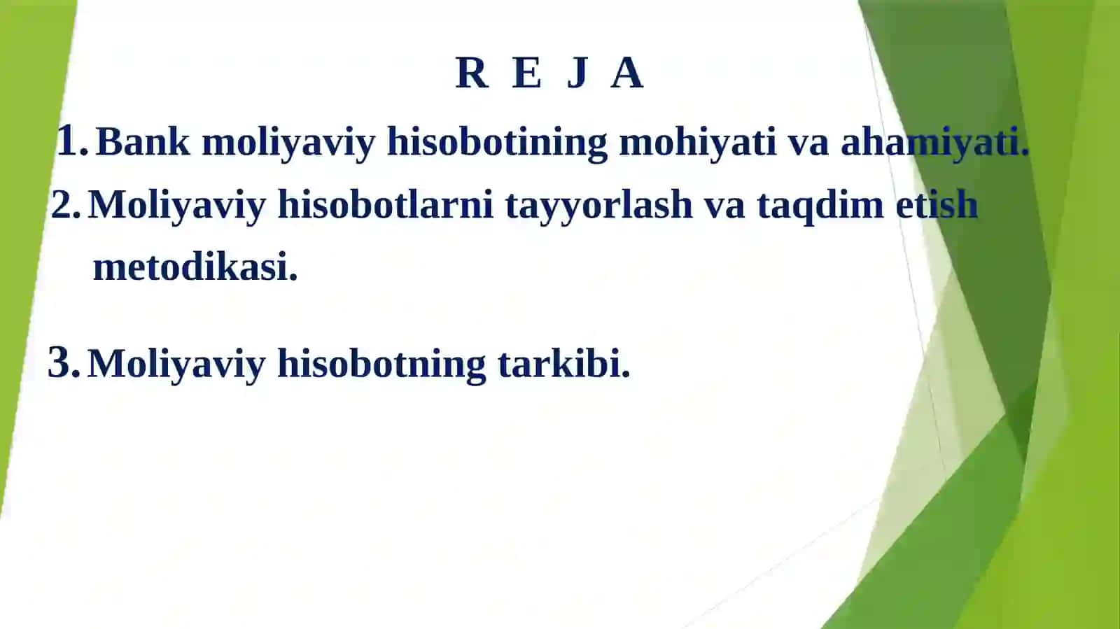 Banklarda moliyaviy hisobni tashkil qilish 2