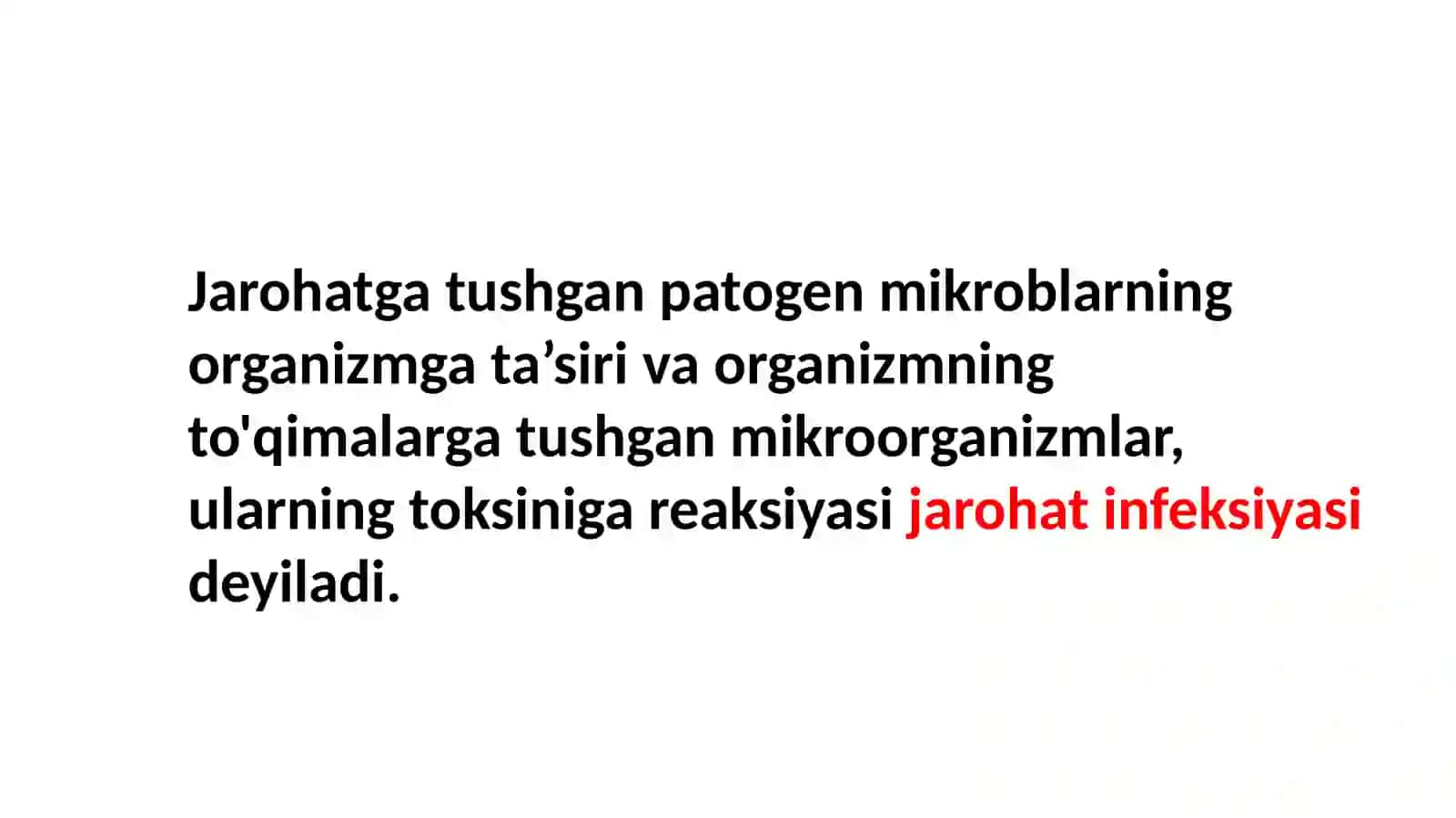 Jarohat infeksiyasini olish 2