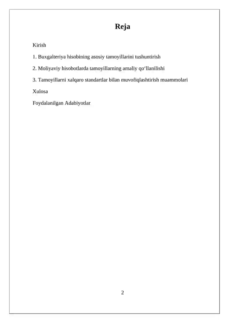 Buxgalteriya hisobining asosiy tamoyillari 2