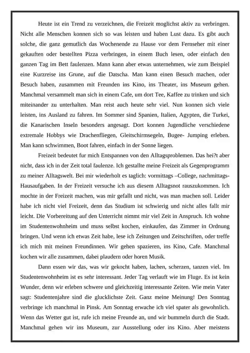 Freizeit und Hobbys“ 2