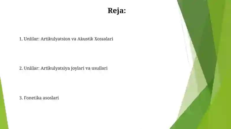 Fonetika unli va undosh tovushlar 2
