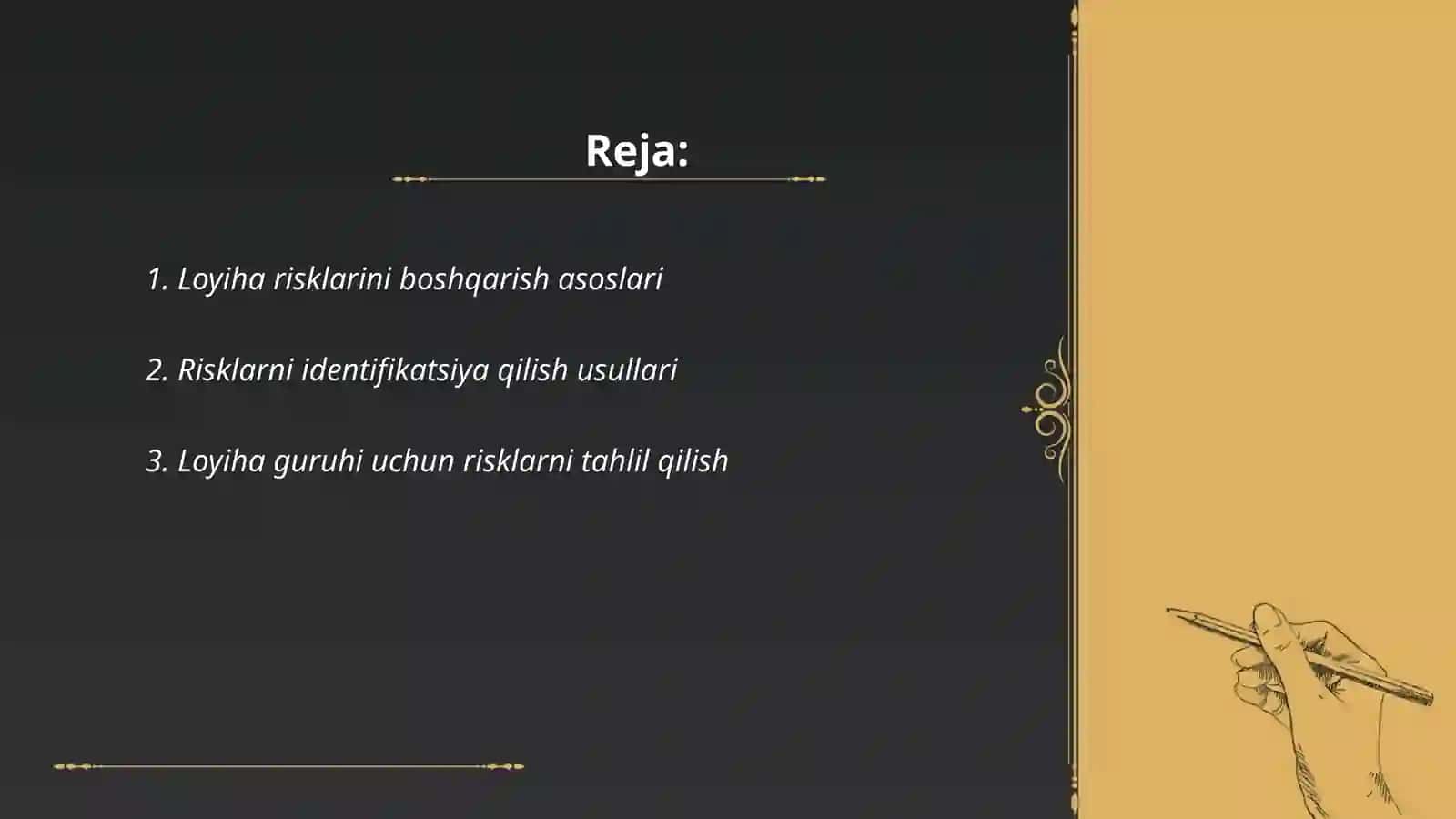 Loyiha risklarini boshqarishning zarurligi 2