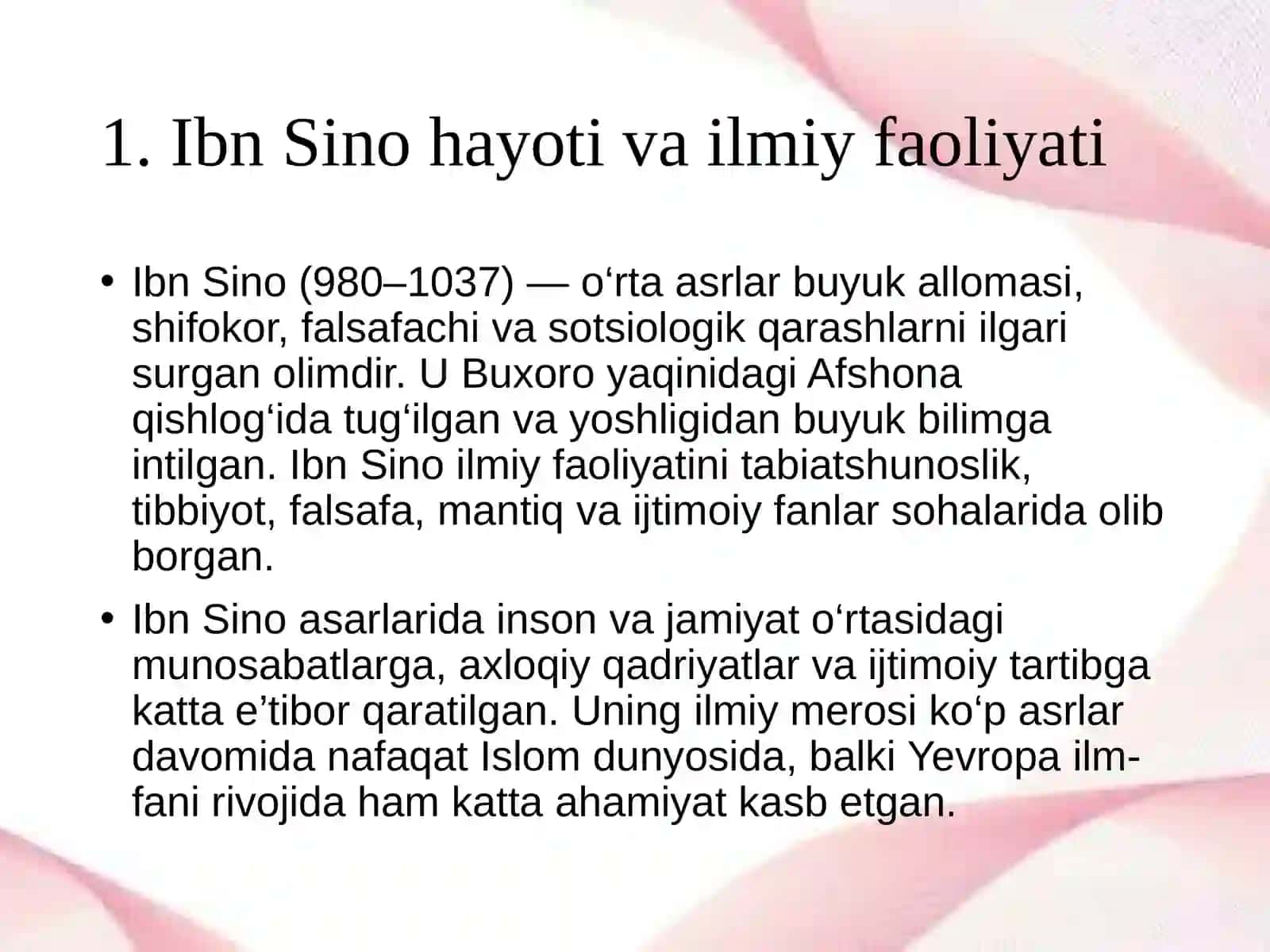 Ibn Sinoning ijtimoiy qarashlari 2