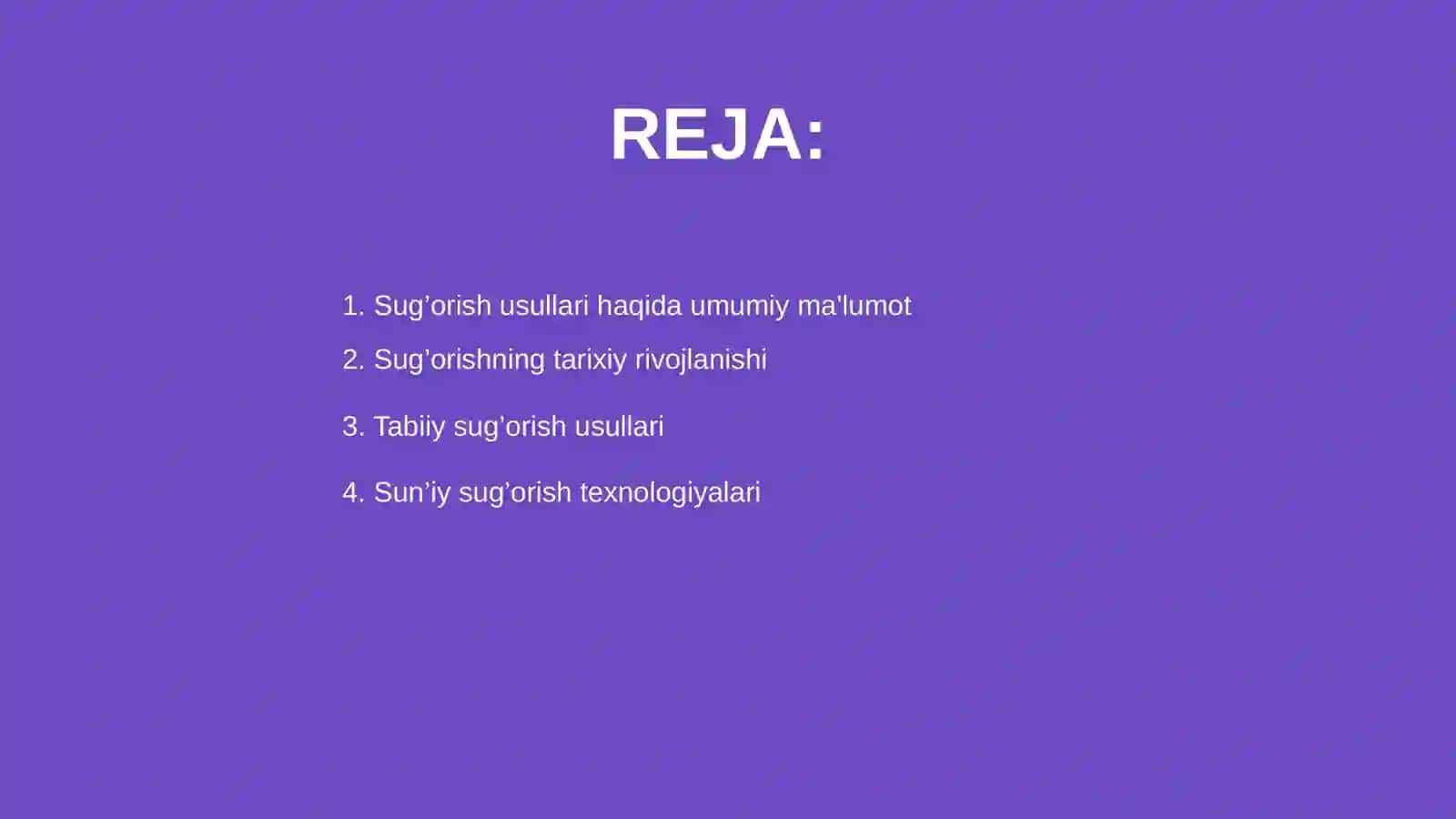 Sug’orish usullari 2