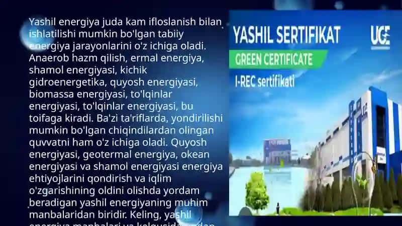 Oʻzbekistonda  ,,yashil energetikaʼʼni rivojlantirish istiqbollari 2