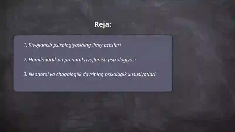 Rivojlanish psixologiyasi 2