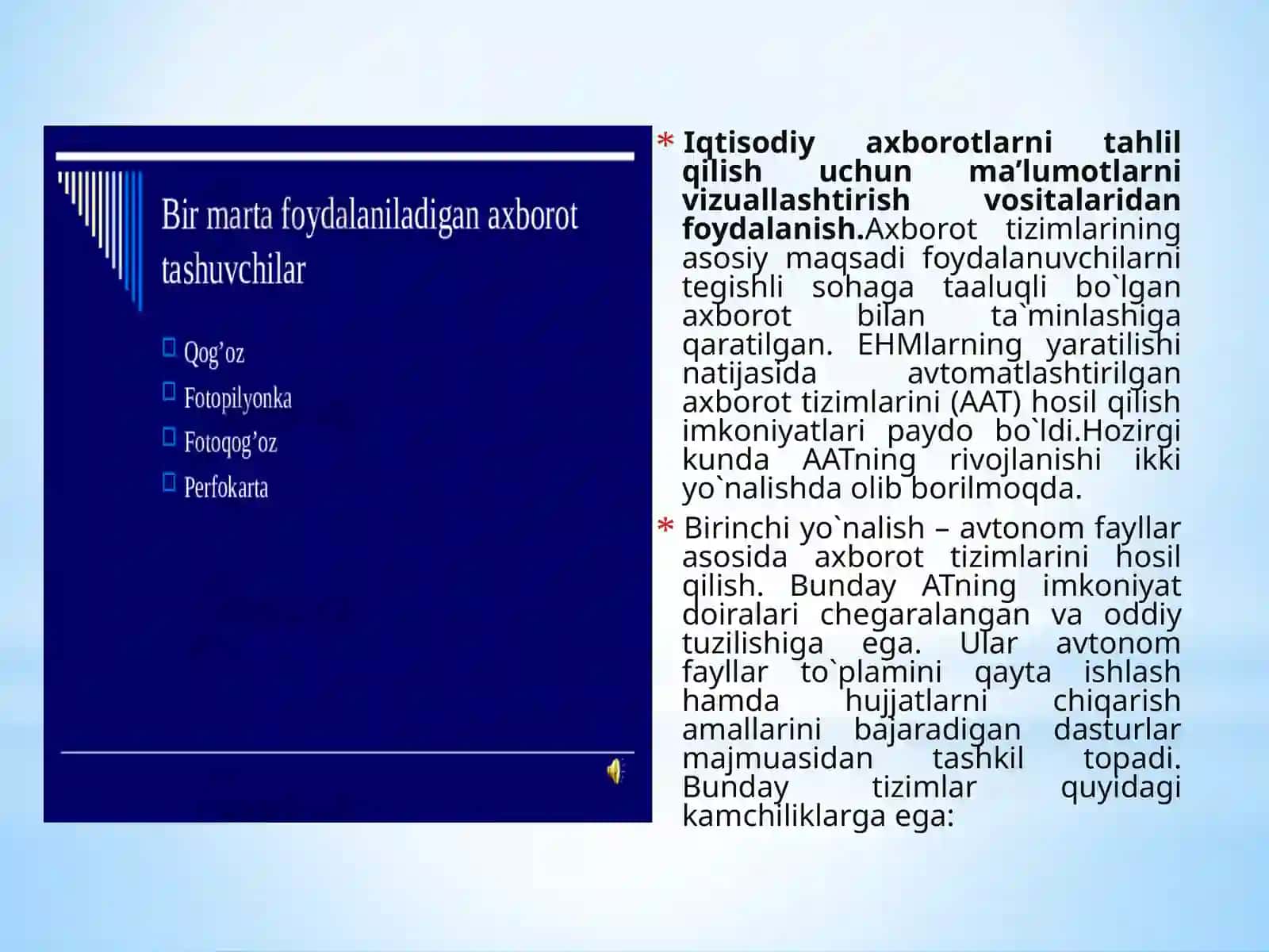 Iqtisodiy axborotlarni tahlil qilish uchun ma’lumotlarni vizuallashtirish vositalaridan foydalanish.pptx 2