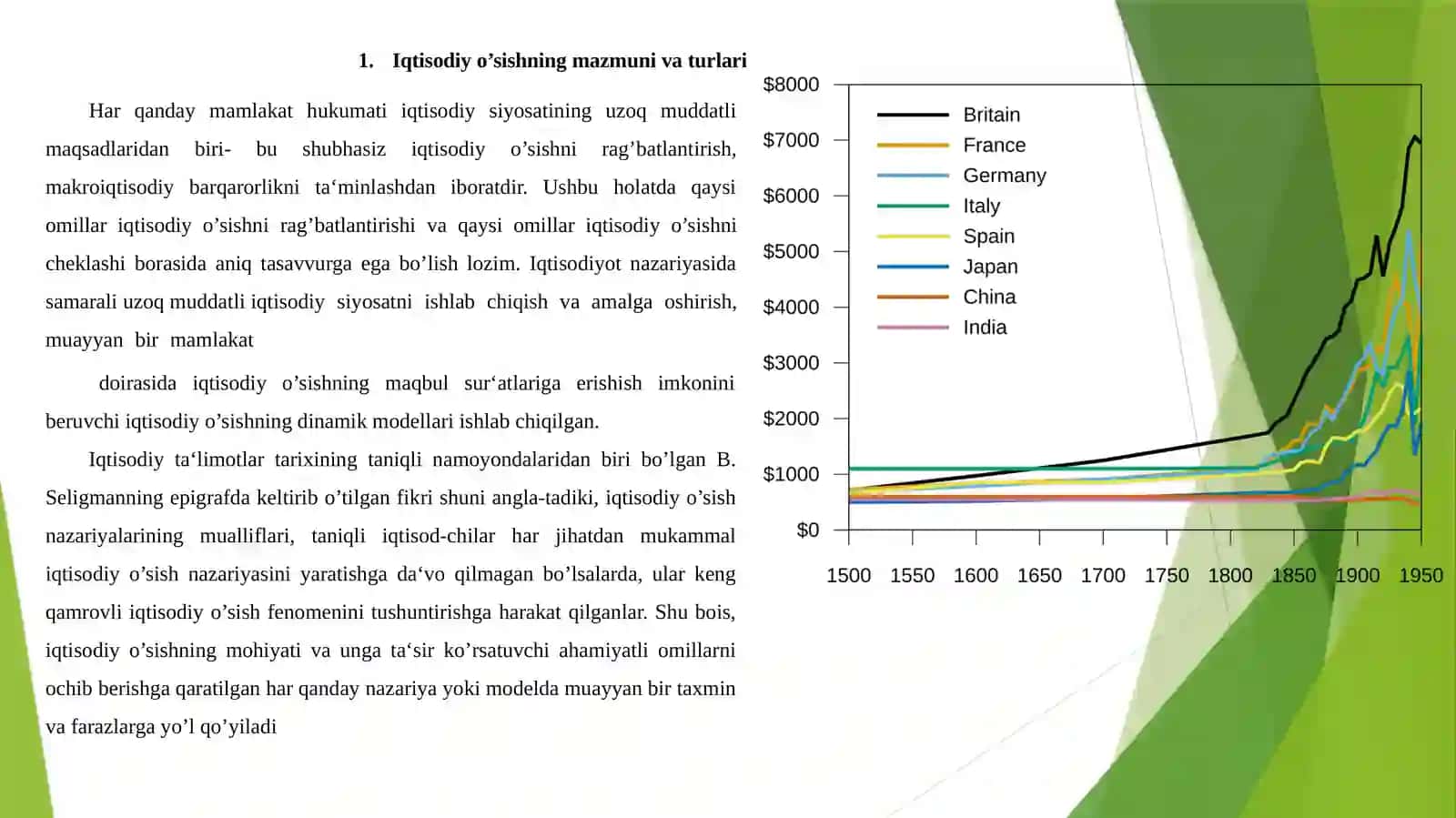 Iqtisodiy o’sishning mazmuni va turlari 2