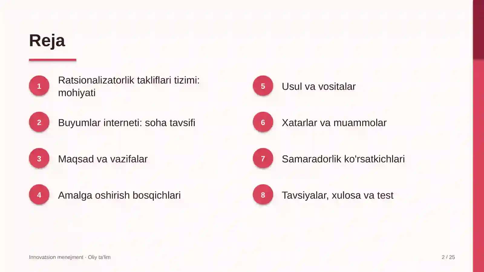 Buyumlar interneti sohasida ratsionalizatorlik takliflari tizimini yo'lga qo'yish 2