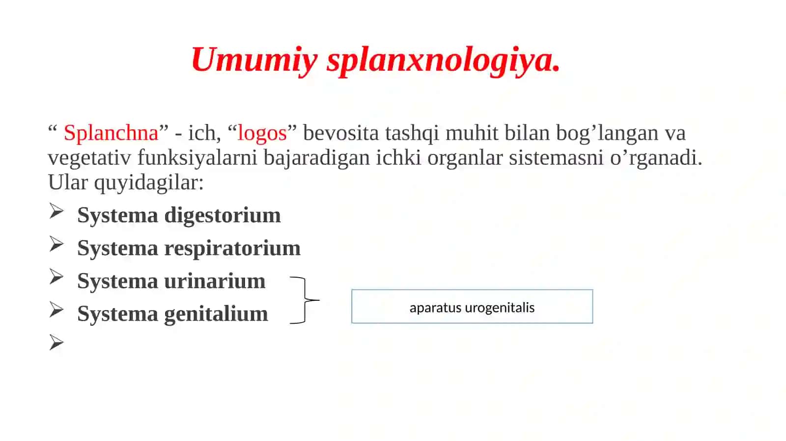 Umumiy splanxnologiya 2