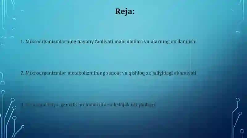 Mikroorganizmlarnin hayot faoliyatida ishlab chiqaradigan mahsulotlari 2